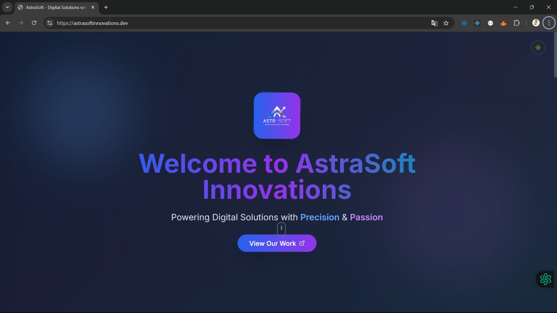 AstraSoft Innovation Frontend Website